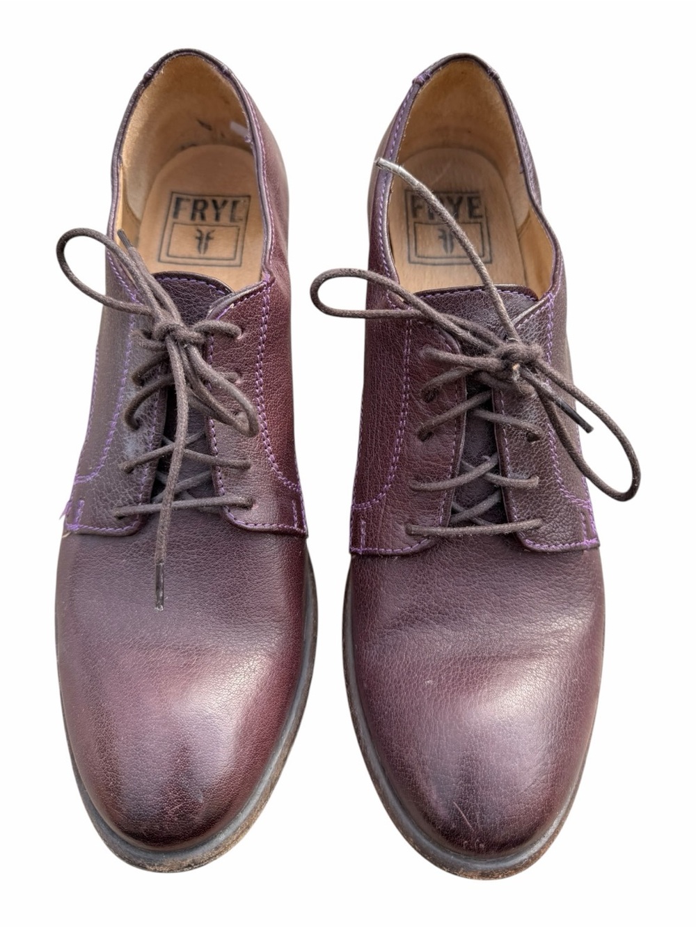 Frye Burgundy Leather Oxford Shoes Women’s Size 9 Lace Up Made in Mexico - Picture 3 of 6